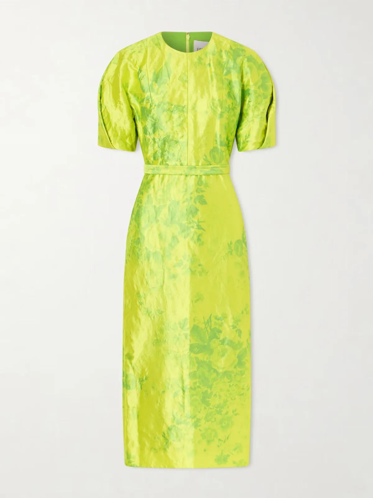 - Printed Crinkled-satin Midi Dress -