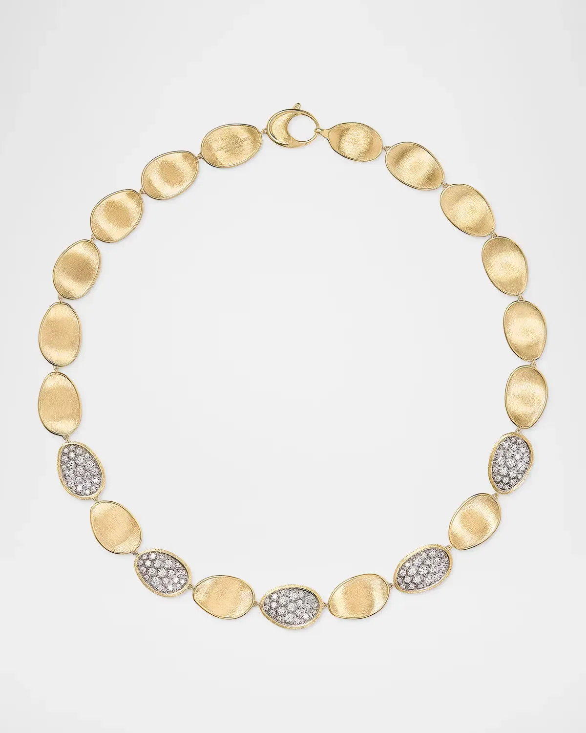 Lunaria Alta 18K Two-Tone Gold Alternating Pav Diamond Necklace, Medium by Marco Bicego