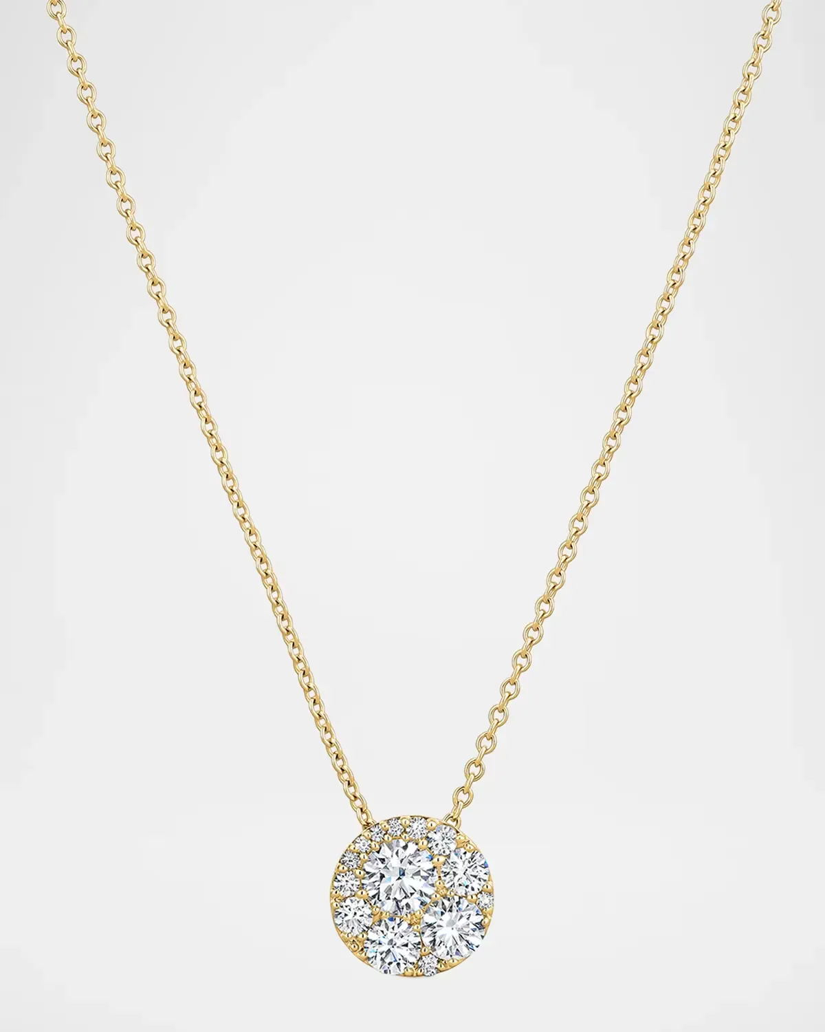 Tessa 18K Yellow Gold Diamond Cluster Pendant Necklace by fire