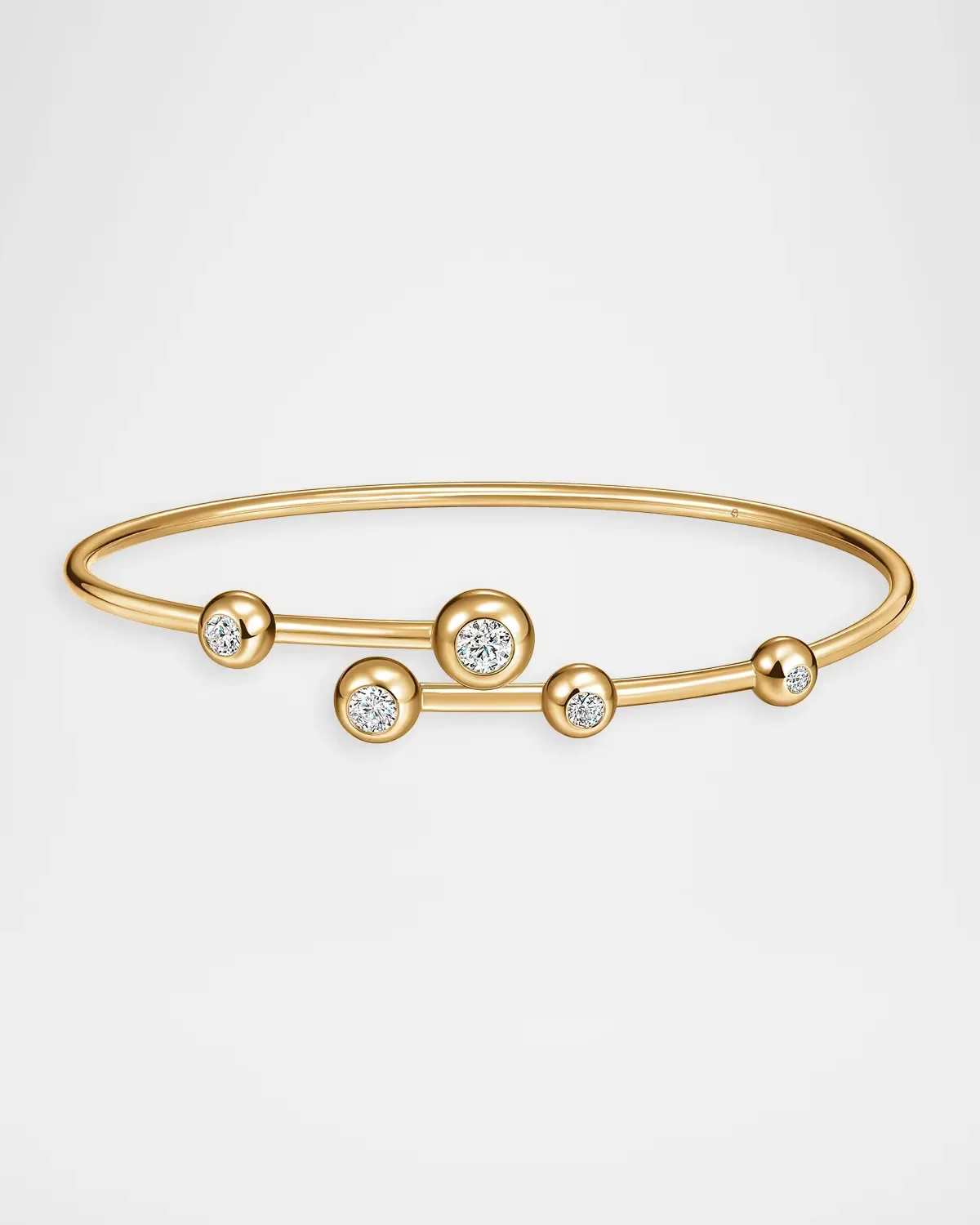 Dream 18K Yellow Gold Floating Flexible Diamond Bracelet by fire