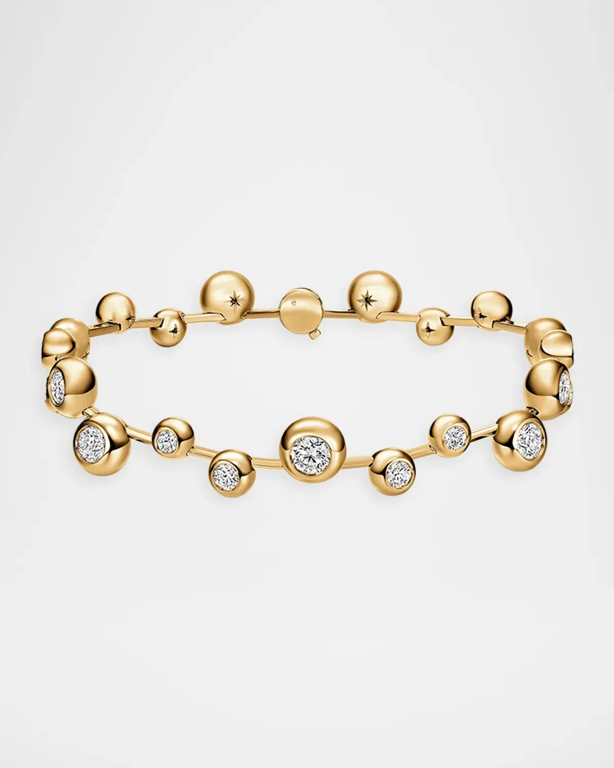 Dream 18K Yellow Gold Floating Diamond Bezel Bracelet by fire