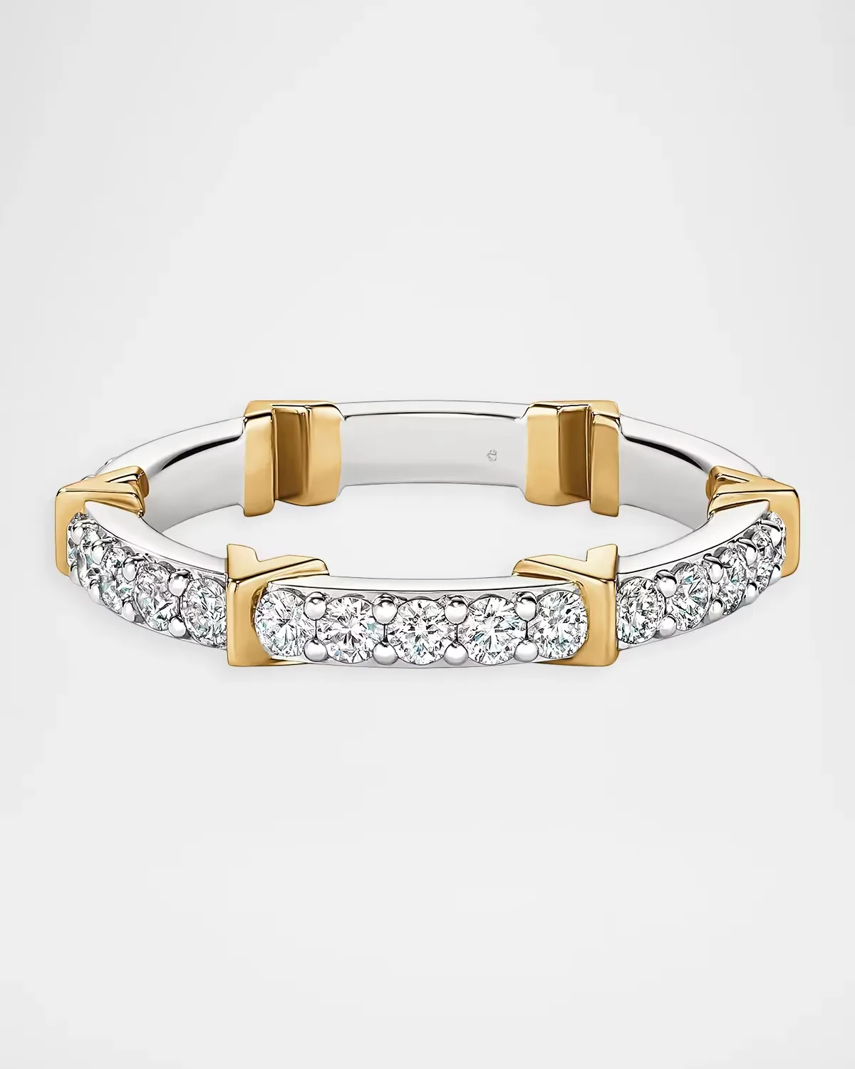 Copley 18K White and Yellow Gold Diamond Eternity Ring by fire