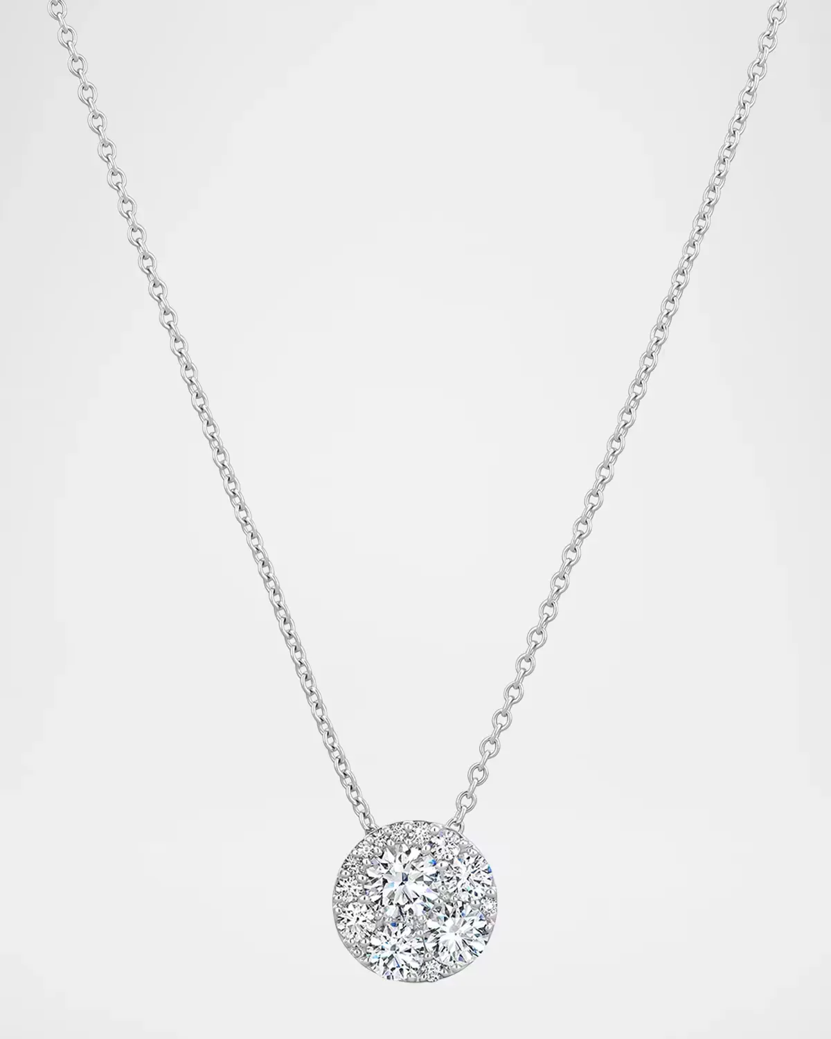 Tessa 18K White Gold Diamond Cluster Pendant Necklace by fire