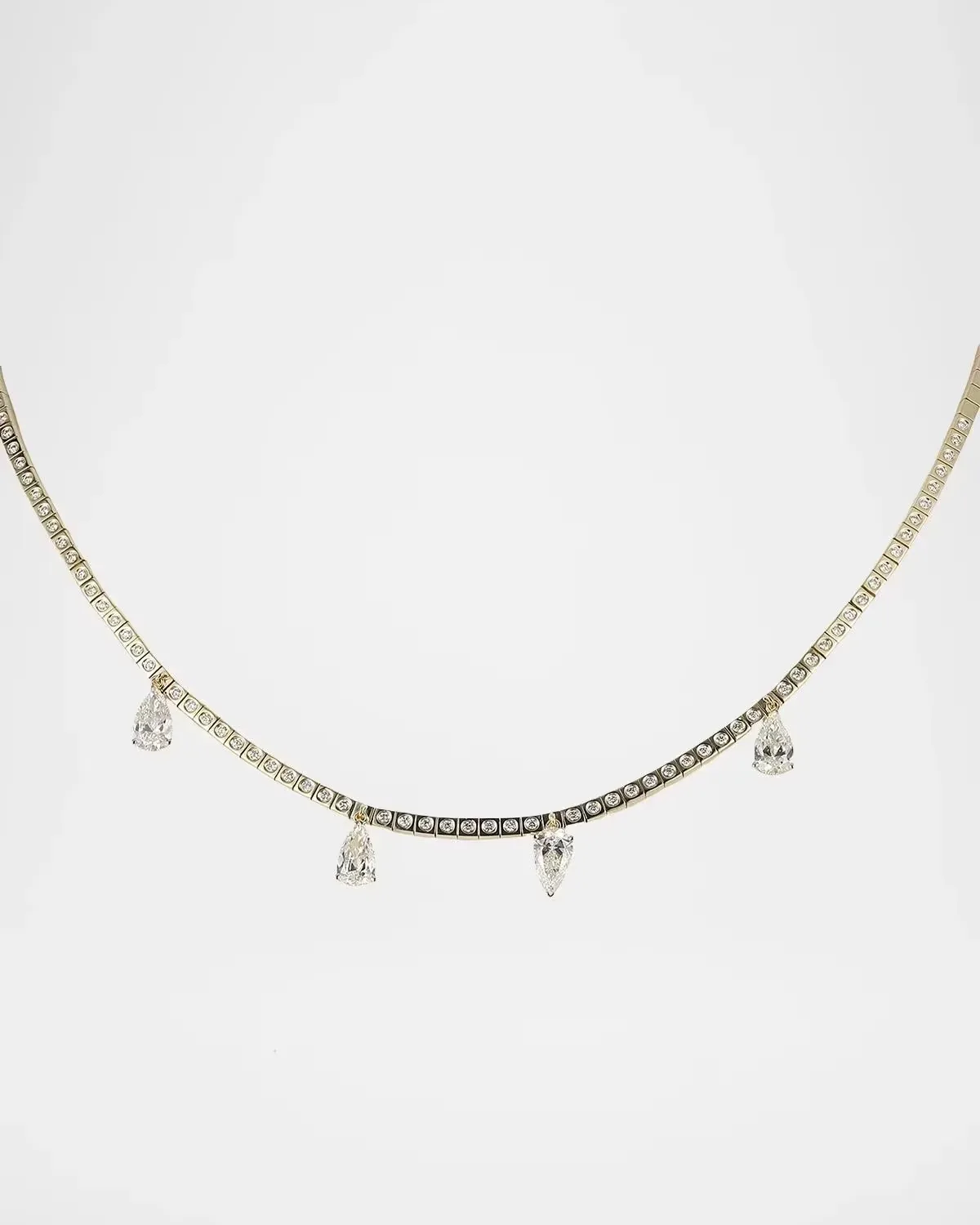 14K LEGGO Fringe 4-Drop Diamond Necklace by TYPE JEWELRY