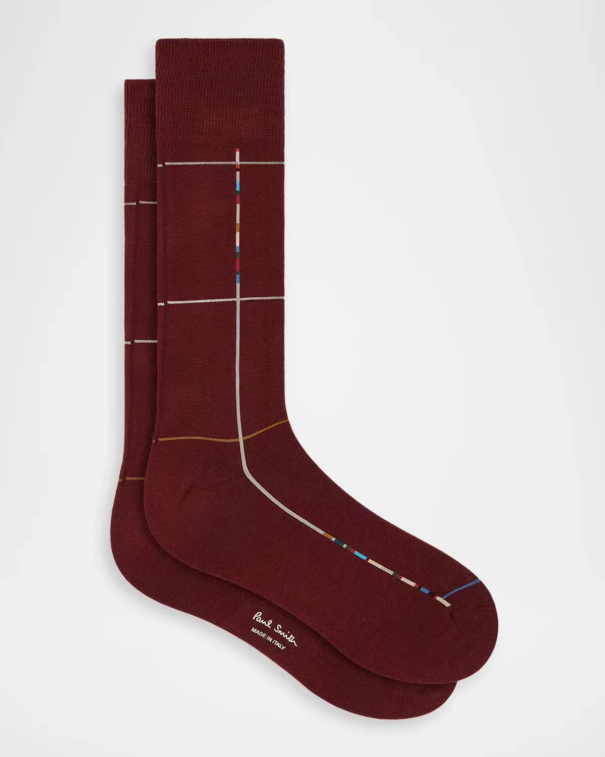 Signature Windowpane Stripe Crew Socks