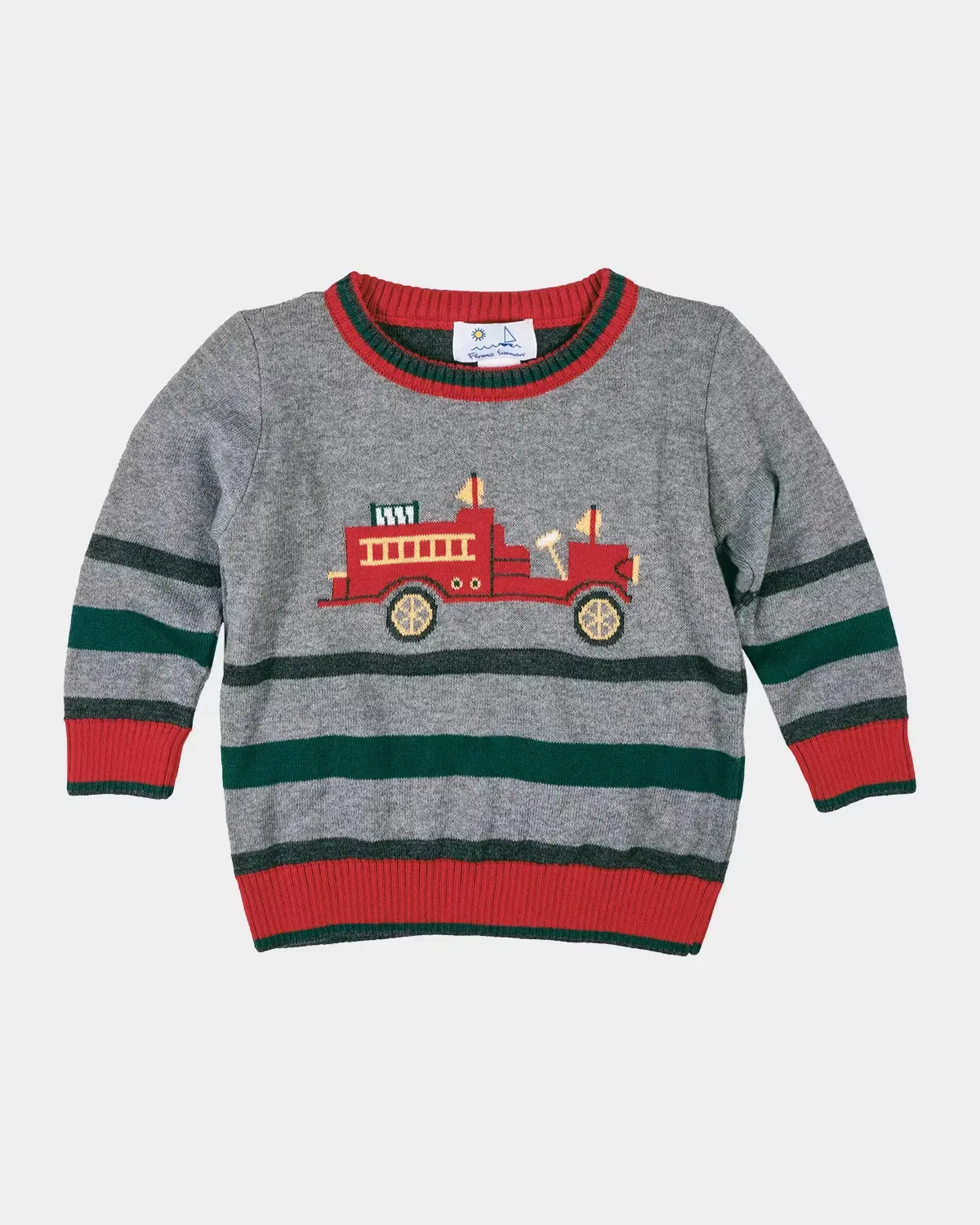 Firetruck Cotton Sweater by Florence Eiseman