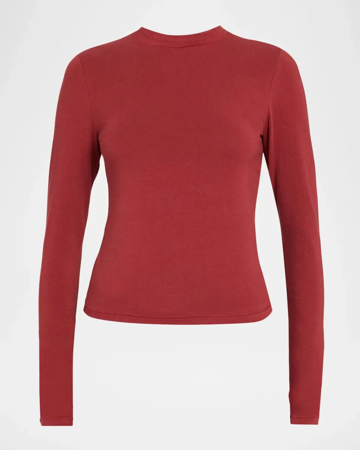 Cotton Jersey Long-Sleeve Crewneck T-Shirt