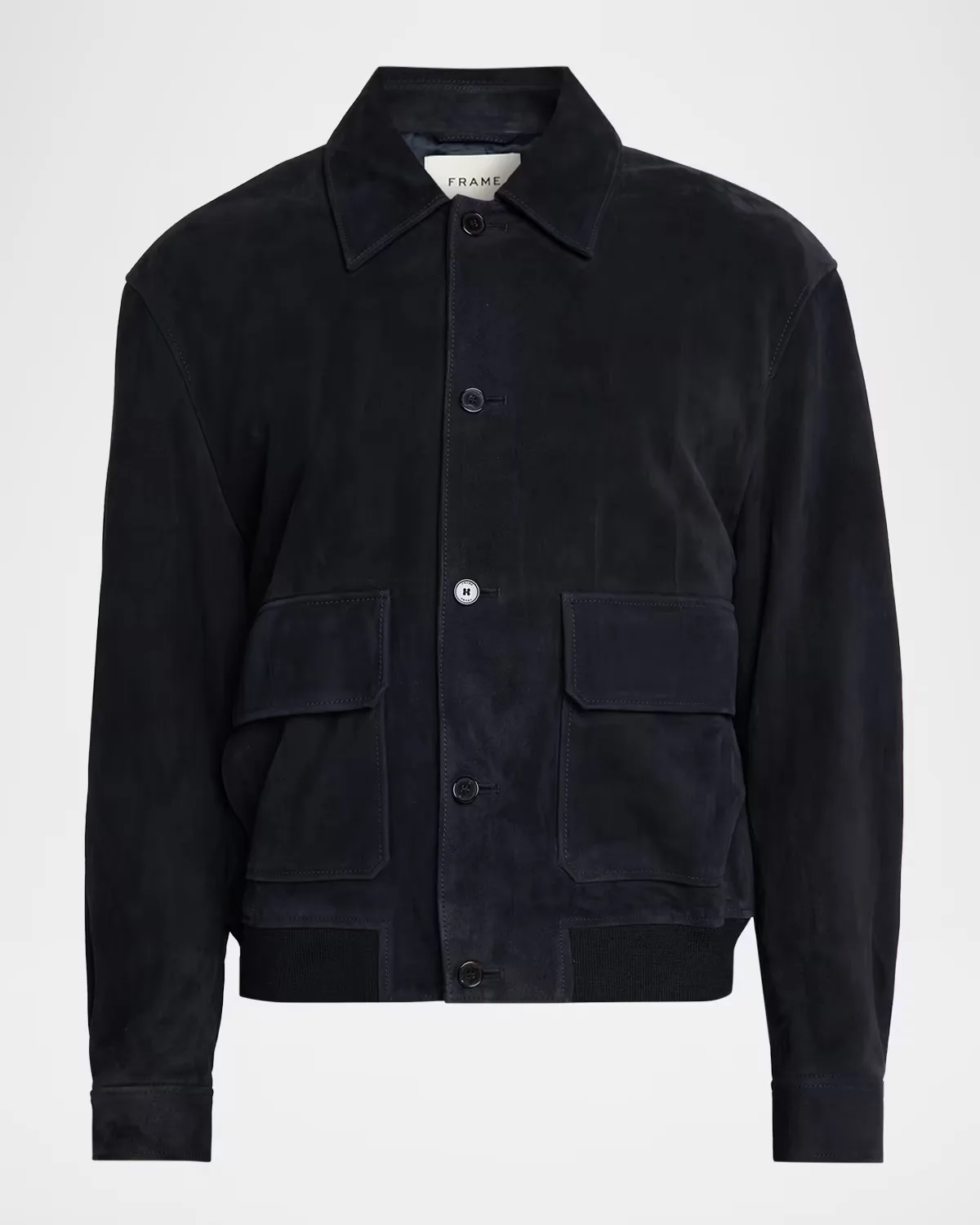 Suede Button-Front Blouson by FRAME