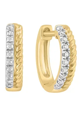 1/10 ct. t.w. Diamond Hoop Earrings in Gold Over Sterling Silver by Effy