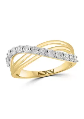 1/5 ct. t.w. Diamond Ring in Gold Over Silver by Effy