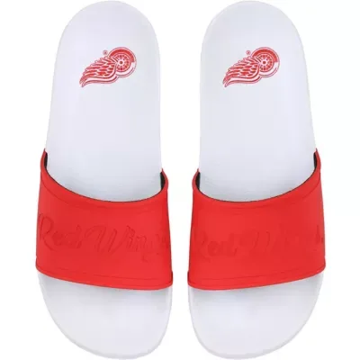FOCO NHL Detroit Wings Script Wordmark Slide Sandals by FOCO