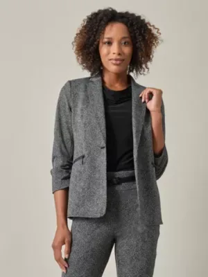 Kasper Herringbone One Button Jacket by Kasper