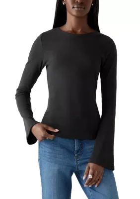 Long Flare Sleeve Top by Olive  Oak