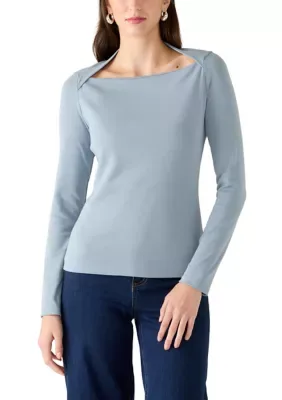 Envelope Neck Long Sleeve Top by Olive  Oak