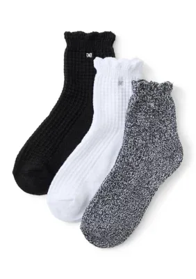 Waffle Midi Boot Socks - 3 Pack