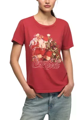 Lucky Brand Coca Cola Santa Tree Graphic T-Shirt by Lucky Brand