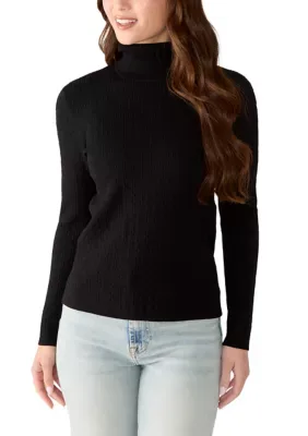 Mini Cable Knit Turtleneck Sweater by Anne Klein