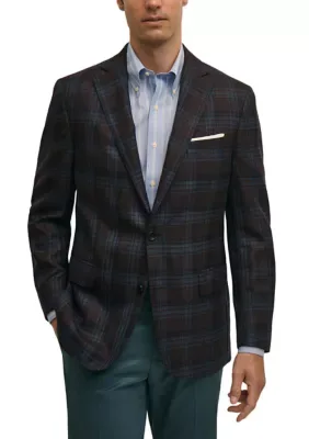 B by Brooks Brothers Classic Fit Plaid Hopsack Sport Coat by Brooks