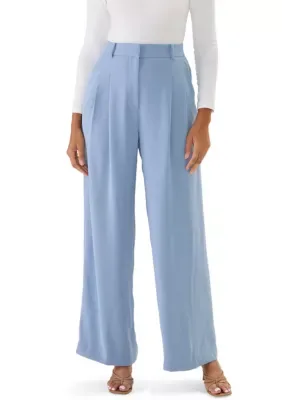 Calvin Klein Jeans Soft Twill Pleated Wide Leg Pants by Calvin Klein