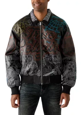 True Religion Trophy Logo Retro Bomber Jacket by True Religion