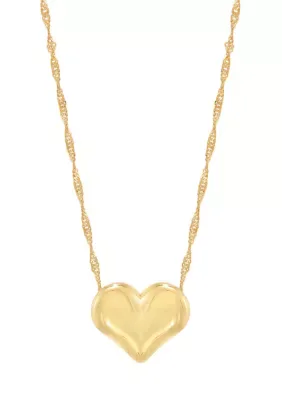 Heart Necklace in 10K Yellow Gold Over Sterling Silver, 18 In