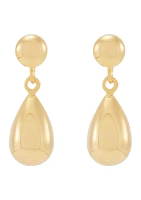 Teardrop Ball Studs in 10K Yellow Gold Over Sterling Silver by Belk & Co