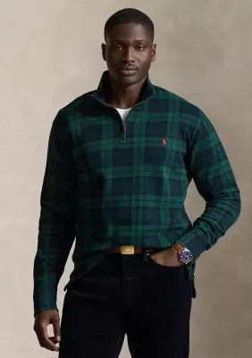 Plaid Estate-Rib Quarter-Zip Pullover by Polo Ralph Lauren