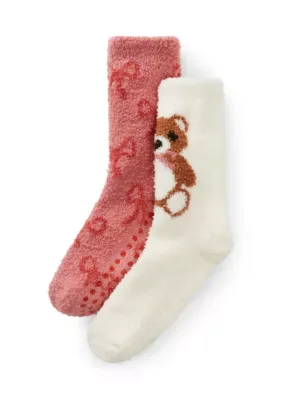 Cute Teddy Cozy Crew Socks by PJ Salvage