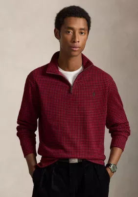 Checked Estate-Rib Quarter-Zip Pullover by Polo Ralph Lauren