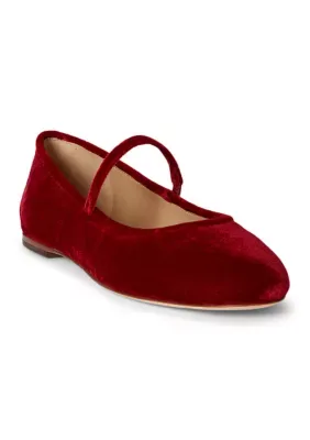 Jayna Velvet Mary Jane Flats by Ralph Lauren
