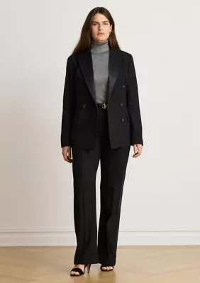 Satin-Trim Double-Breasted Wool Blazer by Ralph Lauren