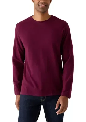 Upland Brushed Pique Crew Shirt by Lands' End