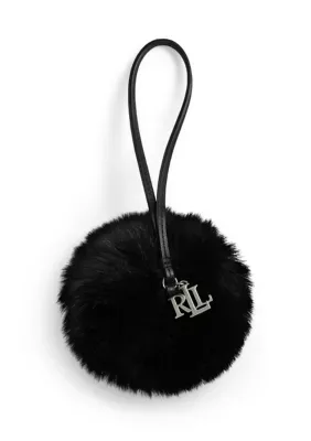 Leather & Shearling Pom-Pom Bag Charm by Ralph Lauren