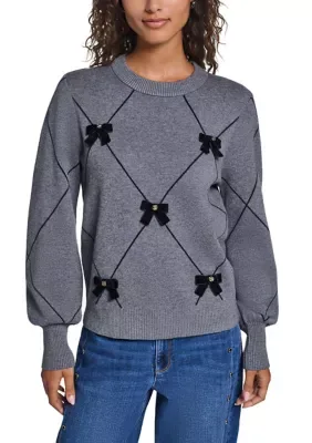 Argyle Bow Sweater by Karl Lagerfeld
