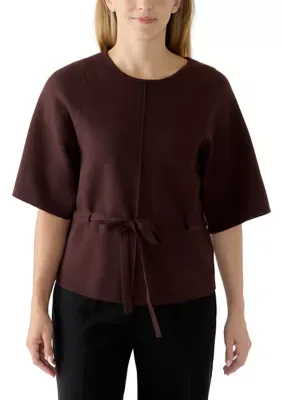 Short Sleeve Drawstring Sweater by Industry