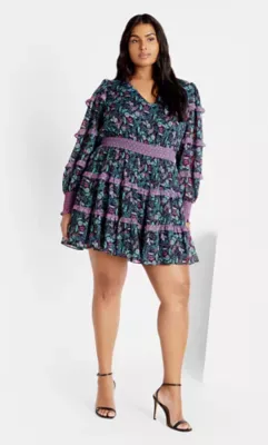 Hollie Print Dress by City Chic