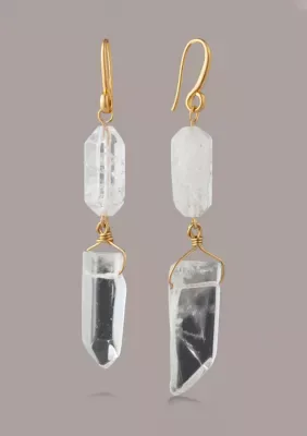 Crystal Double Drop Earrings by Donna Karan New York