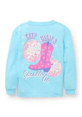 Sparkle on Disco Ball Graphic Long Sleeve Shirt by Benny & Belle
