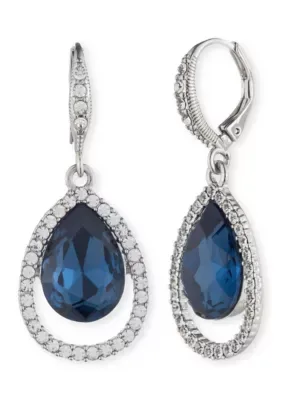 Open Pavé Pear Drop Earrings