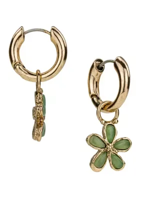 Flower Stone Huggie Drop Earrings by Patricia Nash