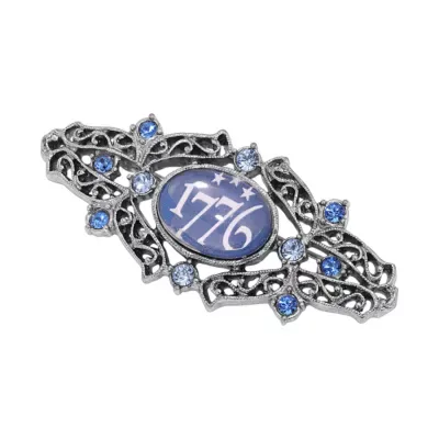 Silver Tone Blue Stone 1776 Pin by 1928 Jewelry
