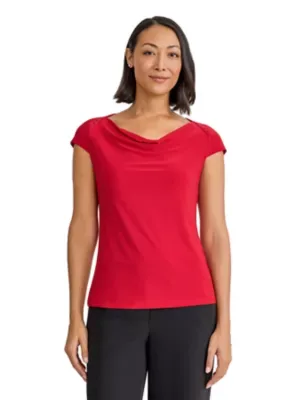 Cap Sleeve Cowl Neck Top by Kasper