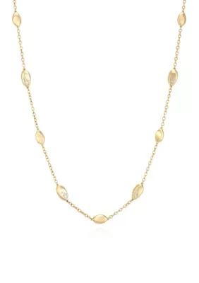 Crystal Station Long Gold Tone Necklace, 34 In by Vince Camuto