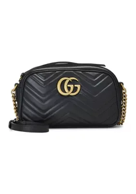 Gucci Calfskin Matelasse Small GG Marmont Chain Shoulder Bag by What Goes Around Comes Around