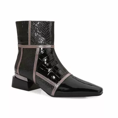 Dakota Patchwork Multi Color Heel Bootie