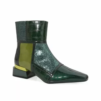 Dakota Patchwork Multi Color Heel Bootie