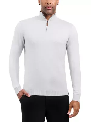 Spring + Mercer Quarter Zip Mock Neck Sweater by Spring  Mercer