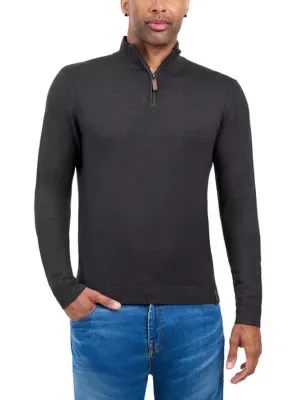 Spring + Mercer Quarter Zip Mock Neck Sweater by Spring  Mercer