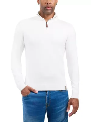 Spring + Mercer Quarter Zip Mock Neck Sweater by Spring  Mercer