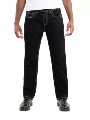 Saddle Stitch Relaxed Slim Fit Jeans by Cultura
